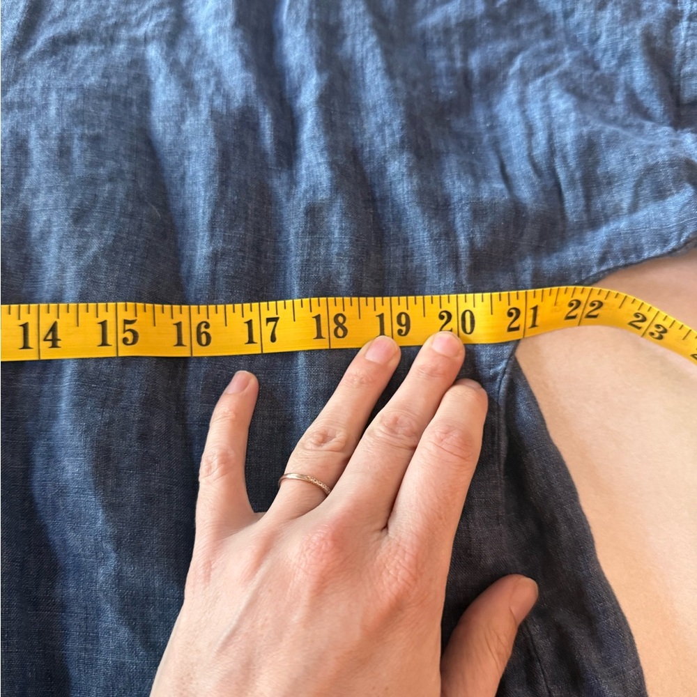 Eileen Fisher Blue Button-Down Shirt - Picture 4 of 5